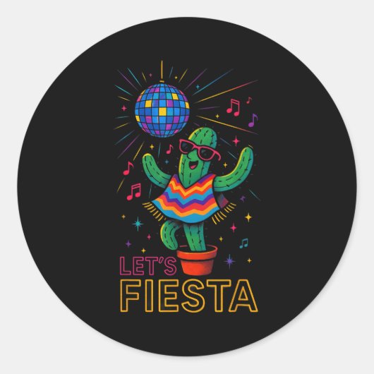 Cinco de mayo Mexicaanse cactus feest grappig late Ronde Sticker (Voorkant)