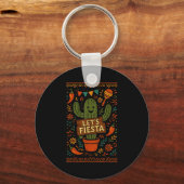 Cinco de mayo Mexicaanse cactus feestje grappig la Sleutelhanger (Voorkant)