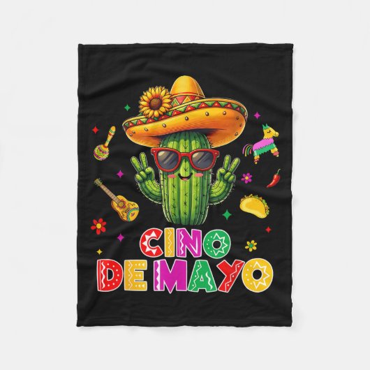 Cinco de mayo Mexicaanse cactus grappig laten we f Fleece Deken (Voorkant)