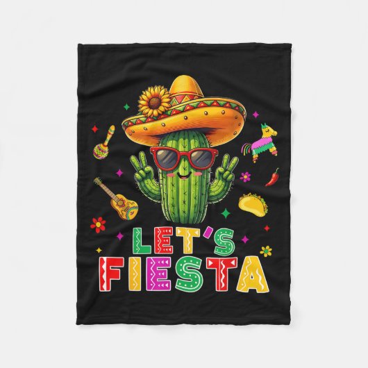 Cinco de mayo Mexicaanse cactus grappig laten we f Fleece Deken (Voorkant)