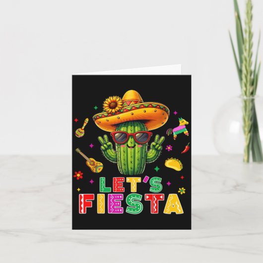 Cinco De Mayo Mexicaanse Cactus Grappig Laten we F Kaart (Voorkant)