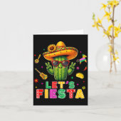 Cinco De Mayo Mexicaanse Cactus Grappig Laten we F Kaart (Gele Bloem)
