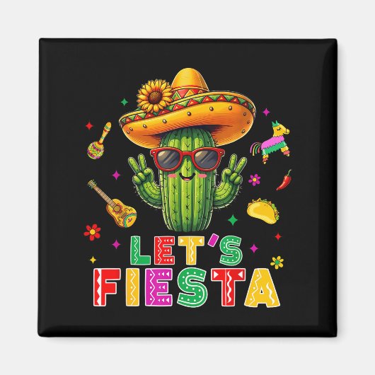 Cinco de mayo Mexicaanse cactus grappig laten we f Magneet (Voorkant)