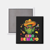 Cinco de mayo Mexicaanse cactus grappig laten we f Magneet (Voorkant / Achterkant)