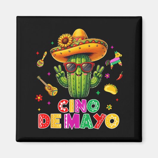 Cinco de mayo Mexicaanse cactus grappig laten we f Magneet (Voorkant)