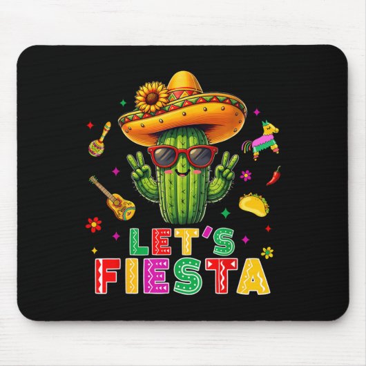 Cinco de mayo Mexicaanse cactus grappig laten we f Muismat (Voorkant)