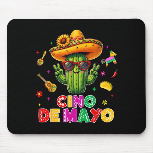 Cinco de mayo Mexicaanse cactus grappig laten we f Muismat (Voorkant)