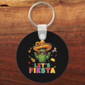 Cinco De Mayo Mexicaanse Cactus Grappig Laten we F Sleutelhanger (Voorkant)