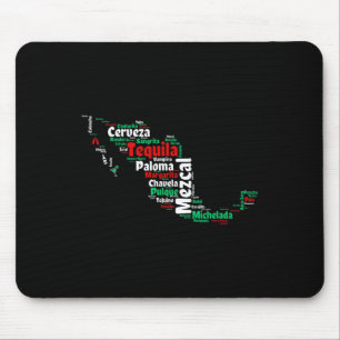 Cinco De Mayo Mexicaanse Drankjes Mexico Kaart Voo Muismat