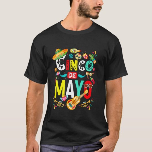 Cinco De Mayo Mexicaanse Fiesta 5 De Mayo Grappige T-shirt (Voorkant)