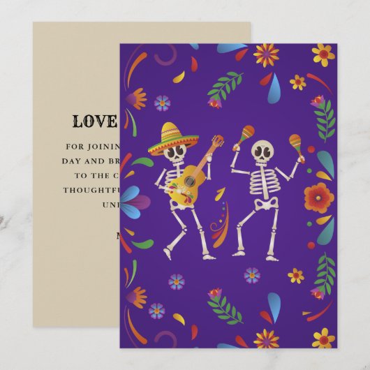 Cinco de Mayo Mexicaanse Fiesta schedel Bedankt Kaart (Voorkant / Achterkant)