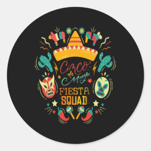 Cinco de Mayo Mexicaanse Fiesta Squad 5 de Mayo vo Ronde Sticker