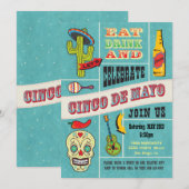 Cinco de Mayo Mexicaanse Fiesta Uitnodigingen (Voorkant / Achterkant)