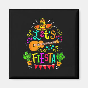 Cinco de Mayo Mexicaanse gitaar laat Fiesta Cactus Magneet