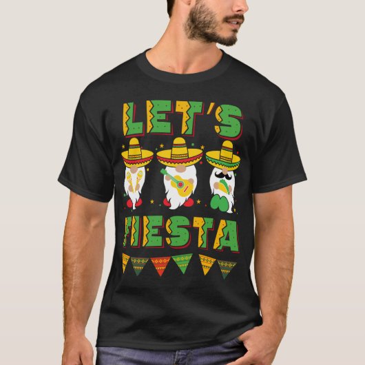 Cinco De Mayo Mexicaanse Gnomen Lets Fiesta T-shirt (Voorkant)