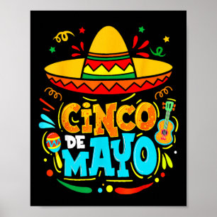 Cinco De Mayo Mexicaanse Hoed Feest Chili Pepper Poster