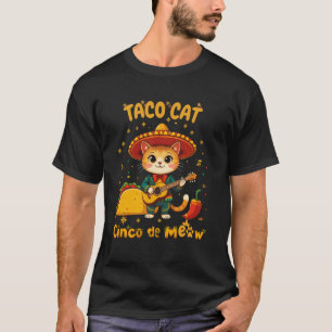 Cinco de mayo Mexicaanse Stijl met Taco Cat's Cinc T-shirt