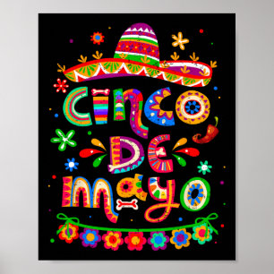 Cinco De Mayo Mexicaanse Taco Laten we feest viere Poster