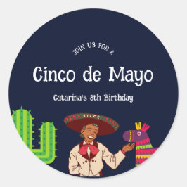 Cinco de Mayo Mexicaanse verjaardagsfeestje Ronde Sticker