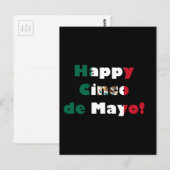 Cinco de Mayo Mexicaanse vlag Ontwerp Briefkaart (Voorkant / Achterkant)