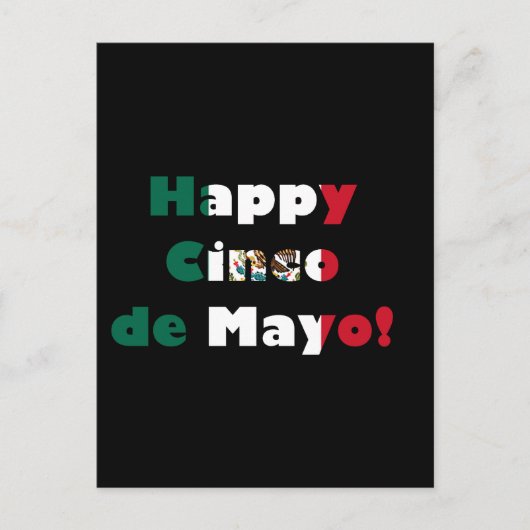 Cinco de Mayo Mexicaanse vlag Ontwerp Briefkaart (Voorkant)