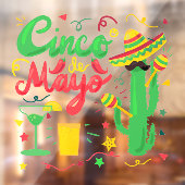 Cinco de Mayo Mexicaanse Zakelijke Viering Raamsticker (Vel 2)