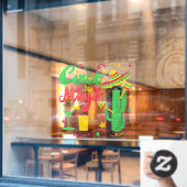 Cinco de Mayo Mexicaanse Zakelijke Viering Raamsticker (Cafe Raam)