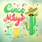 Cinco de Mayo Mexicaanse Zakelijke Viering Raamsticker (Vel 3)