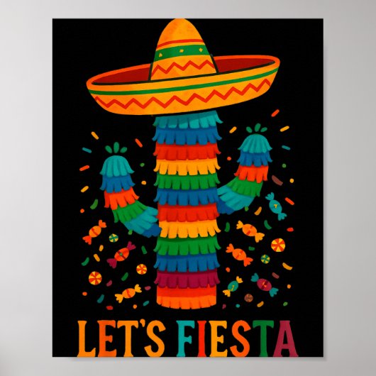 Cinco de mayo mexican cactus party funny letsCinco Poster (Voorkant)