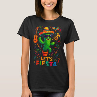 Cinco de mayo mexican cactus party funny letsCinco T-shirt