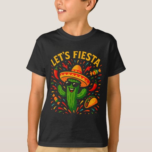 Cinco de mayo mexican cactus party funny letsCinco T-shirt (Voorkant)