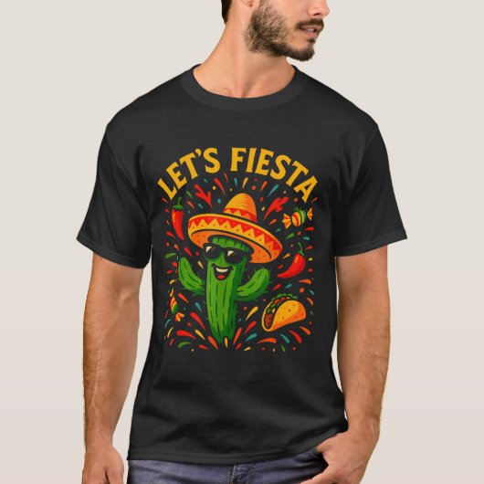 Cinco de mayo mexican cactus party funny letsCinco T-shirt (Voorkant)