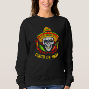 Cinco De Mayo Mexican Cross Sunbril Skull Musta Trui