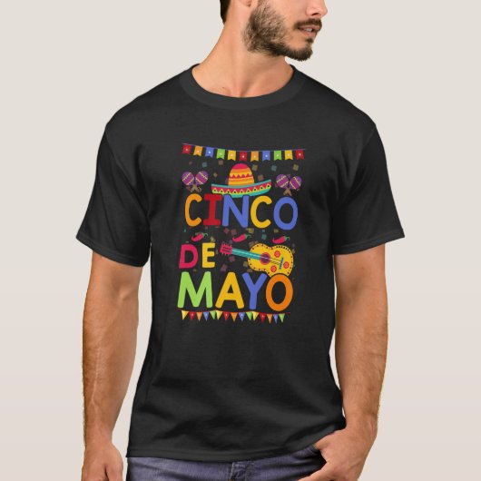 Cinco De Mayo Mexican Fiesta 5 De Mayo Funny 5 De T-shirt (Voorkant)