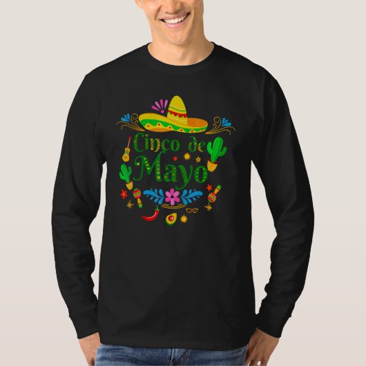 Cinco De Mayo Mexican Fiesta 5 De Mayo T-shirt (Voorkant)