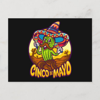 Cinco De Mayo Mexican Fiesta Cactus die Maraca spe Briefkaart