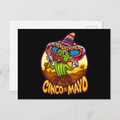Cinco De Mayo Mexican Fiesta Cactus die Maraca spe Briefkaart (Voorkant / Achterkant)