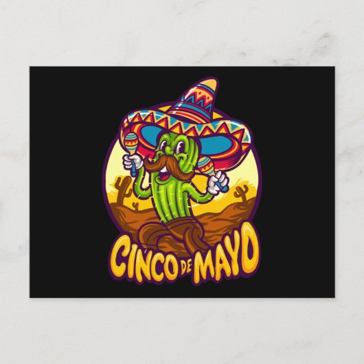 Cinco De Mayo Mexican Fiesta Cactus die Maraca spe Briefkaart (Voorkant)