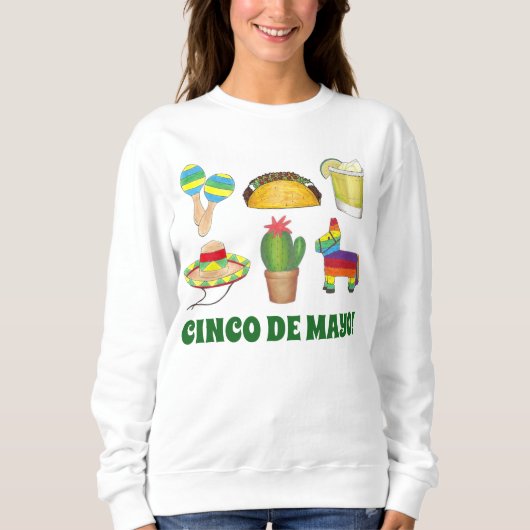 Cinco de Mayo Mexican Fiesta Cactus Taco Pinata Trui (Voorkant)