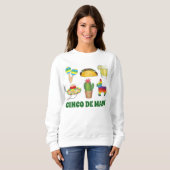 Cinco de Mayo Mexican Fiesta Cactus Taco Pinata Trui (Voorkant volledig)