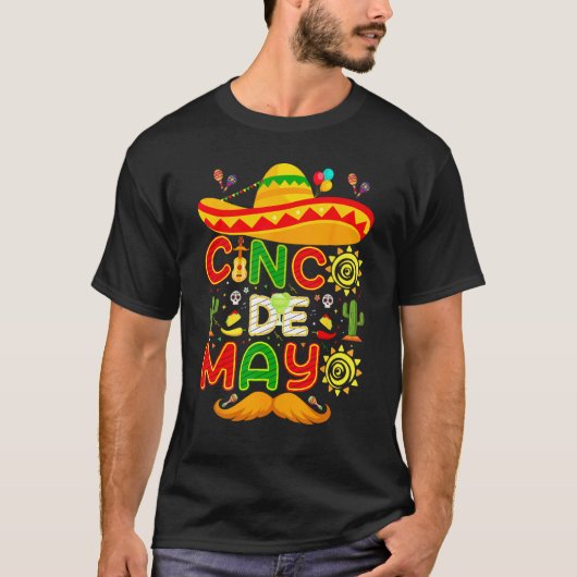 Cinco De Mayo Mexican Fiesta celebrate 5 De Mayo M T-shirt (Voorkant)