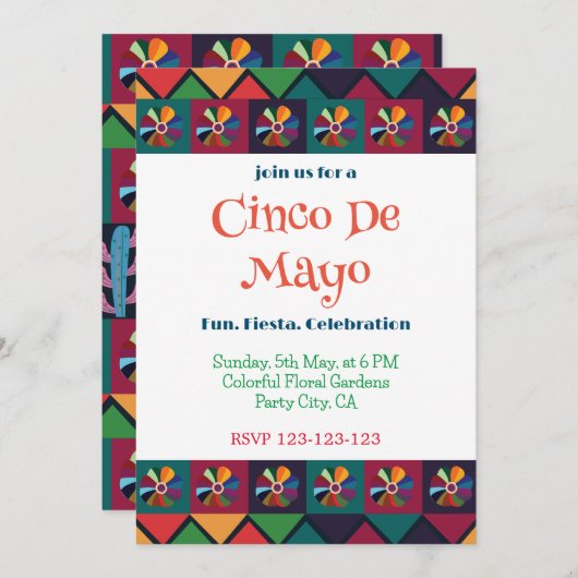 Cinco De Mayo Mexican Fiesta Party Kaart (Voorkant / Achterkant)