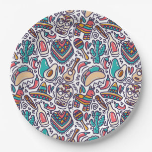 Cinco de Mayo Mexican Fiesta Seamless Patroon Papieren Bordje