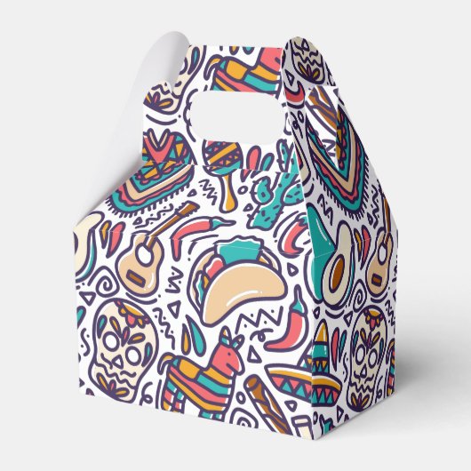 Cinco De Mayo Mexican Fiesta Seamless Pattern Bedankdoosjes (Achterkant)