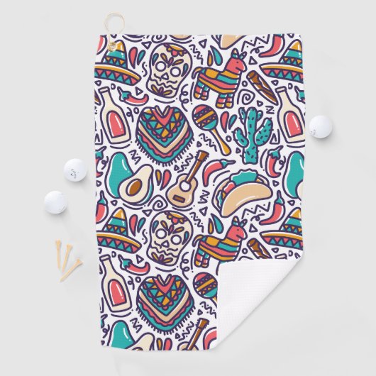 Cinco De Mayo Mexican Fiesta Seamless Pattern Golfhanddoek (Insitu)
