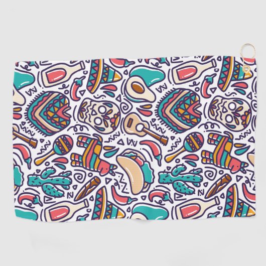 Cinco De Mayo Mexican Fiesta Seamless Pattern Golfhanddoek (Horizontaal)