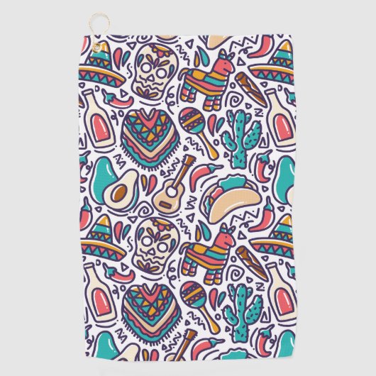 Cinco De Mayo Mexican Fiesta Seamless Pattern Golfhanddoek (Voorkant)