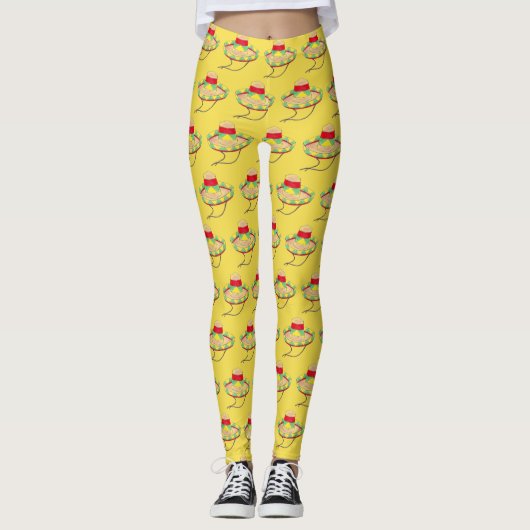 Cinco de Mayo Mexican Fiesta Sombrero Pet Party Leggings (Voorkant)