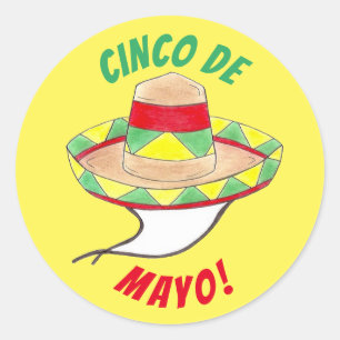 Cinco de Mayo Mexican Fiesta Sombrero Pet Party Ronde Sticker