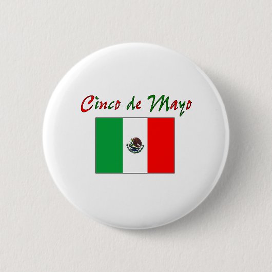 Cinco de Mayo Mexican Flag Shirt & Gifts Ronde Button 5,7 Cm (Voorkant)
